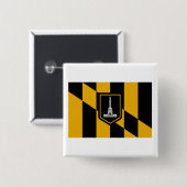Baltimore Vlag Vierkante Button 5,1 Cm (Voorkant /achterkant)