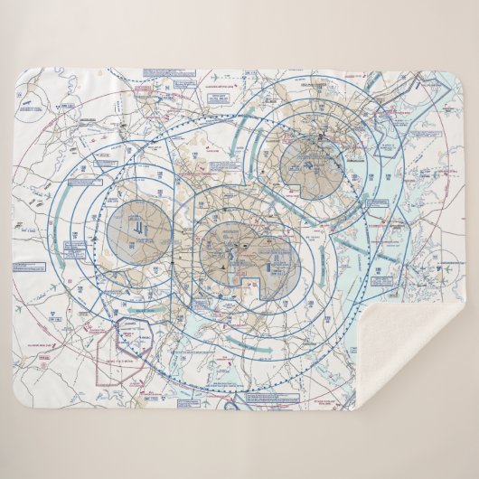 Baltimore Washington Flyway Chart Sherpa Deken (Voorkant (horizontaal))