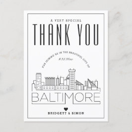 Baltimore Wedding | Bedankt voor komst! Briefkaart