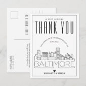 Baltimore Wedding | Bedankt voor komst! Briefkaart (Voorkant / Achterkant)