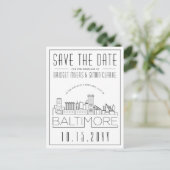 Baltimore Wedding | De gestileerde Veldlijn sparen Briefkaart (Staand voorkant)