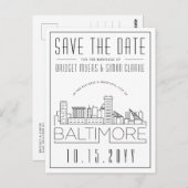 Baltimore Wedding | De gestileerde Veldlijn sparen Briefkaart (Voorkant / Achterkant)