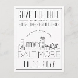 Baltimore Wedding | De gestileerde Veldlijn sparen Briefkaart