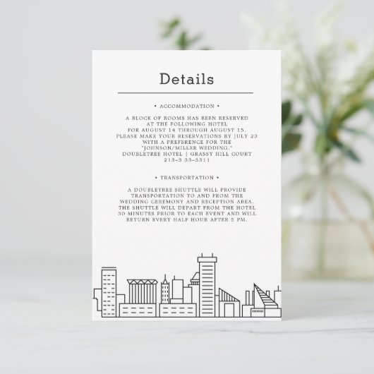 Baltimore Wedding | Gastinformatie Informatiekaartje (Staand voorkant)