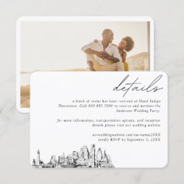 Baltimore Wedding Hotel Kamer Blok Details Informatiekaartje