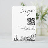 Baltimore Wedding RSVP QR Code Small Informatiekaartje (Staand voorkant)