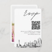 Baltimore Wedding RSVP QR Code Small Informatiekaartje (Voorkant / Achterkant)