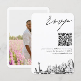 Baltimore Wedding RSVP QR Code Small Informatiekaartje