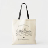 Baltimore Wedding | Stijlvolle Skyline Tote Bag (Voorkant)