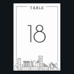 Baltimore Wedding | Tabelnummer Kaart<br><div class="desc">Een unieke trouwtafel nummerkaarten voor een huwelijk dat plaatsvindt in de prachtige stad Baltimore, Maryland. Het beschikt over een vereenvoudigd tafelnummer dat boven een gestileerde versie van de unieke skyline van de beroemde stad rust. Dit artikel maakt deel uit van een groter meerdelig collectie met items op maat voor, de...</div>