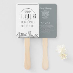 Baltimore Wedding Weddenschap-programma Hand Fan Handwaaier