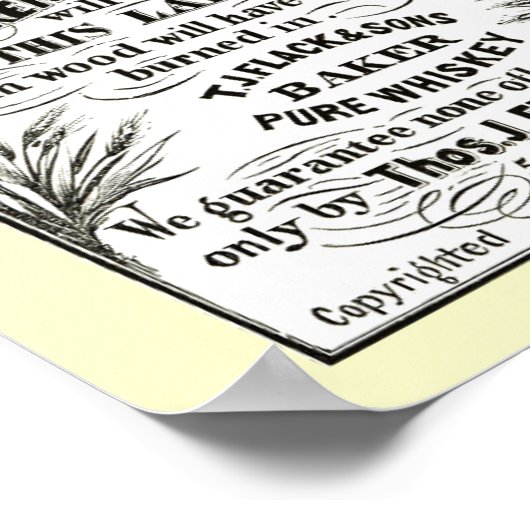 Baltimore Whiskey Vintage 1867 Poster (Hoek)