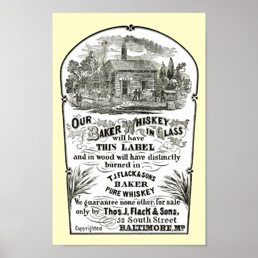 Baltimore Whiskey Vintage 1867 Poster (Voorkant)