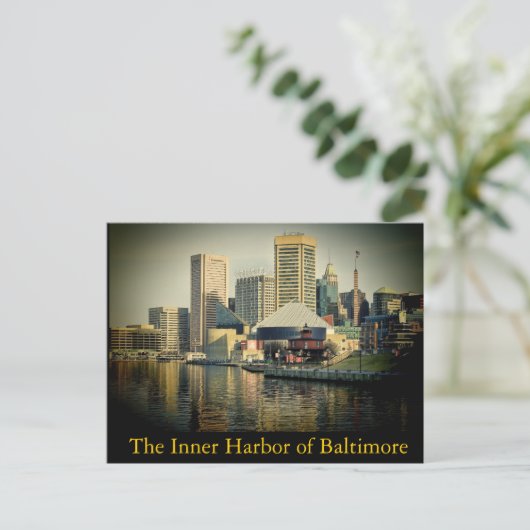 Baltimore's binnenhaven briefkaart (Staand voorkant)