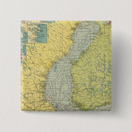 Baltisch Zee Vierkante Button 5,1 Cm (Voorkant)