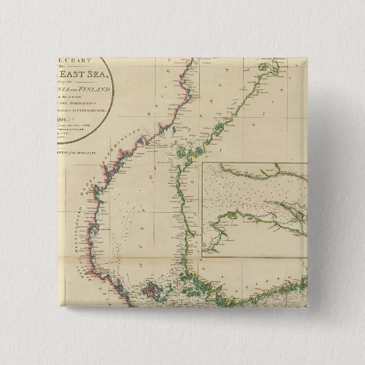 Baltisch Zee Vierkante Button 5,1 Cm (Voorkant)