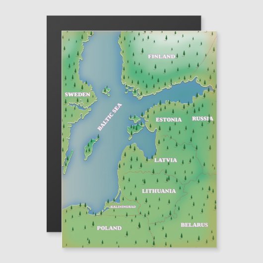 Baltische kaart van het zee (Voorkant / Achterkant)