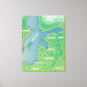 Baltische kaart van het zee canvas afdruk (Voorkant)