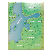 Baltische kaart van het zee foto afdruk (Voorkant)