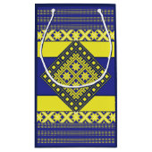 Baltische ster in geel en blauw klein cadeauzakje (Achterkant)