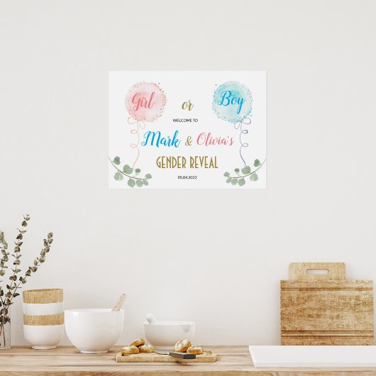 Baltische Waterverf Geslacht Welkom Poster (Keuken)