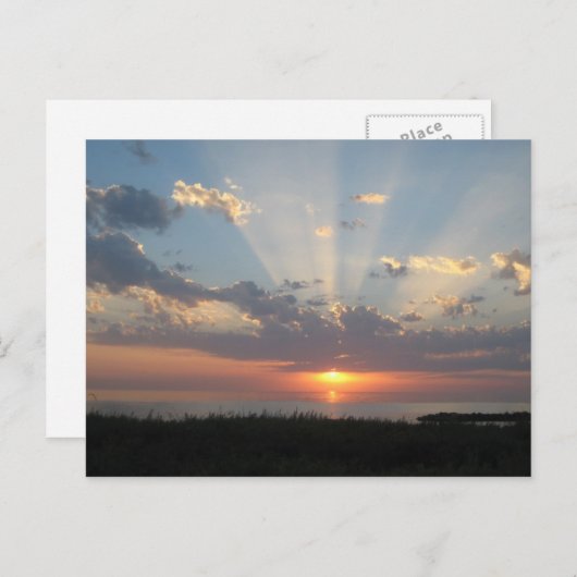 Baltische Zee Sunset with Rays of Light Briefkaart (Voorkant / Achterkant)