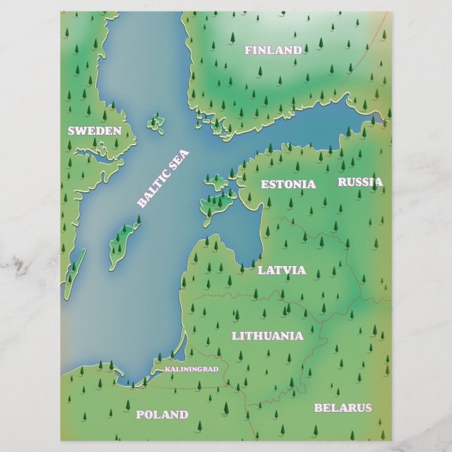 Baltische zeekaart briefhoofd (Voorkant)