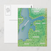 Baltische zeekaart briefkaart (Voorkant / Achterkant)