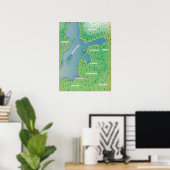 Baltische zeekaart poster (Thuiskantoor)
