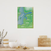 Baltische zeekaart poster (Keuken)