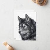 Balto Dog Art Notitiekaartje (Voorkant / Achterkant in situ)