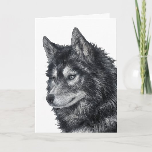 Balto Dog Illustratie Feestdagen Kaart (Voorkant)