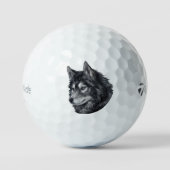 Balto Dog Illustratie Golfballen (Voorkant)