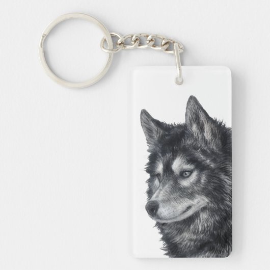 Balto Dog Illustratie Sleutelhanger (Voorkant)