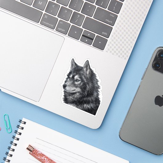 Balto Dog Sticker (Laptop met iPhone)