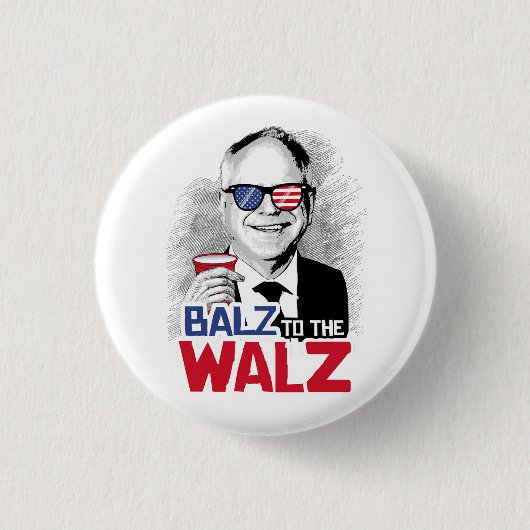 Balz naar de Walz Ronde Button 3,2 Cm (Voorkant)