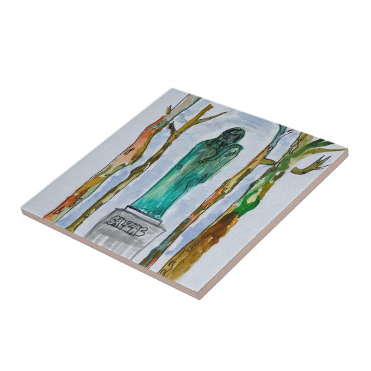 Balzac-beeld van Rodin | Parijs, Frankrijk Tegeltje (Zijkant)