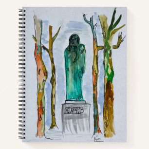 Balzac-standbeeld van Rodin   Parijs, Frankrijk Notitieboek