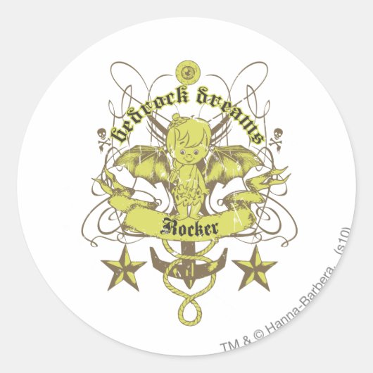 Bam Bam Bedrock Dreams Ronde Sticker (Voorkant)
