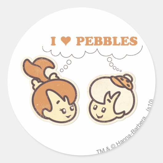 Bam Bam houdt van PEBBLES™ Ronde Sticker (Voorkant)