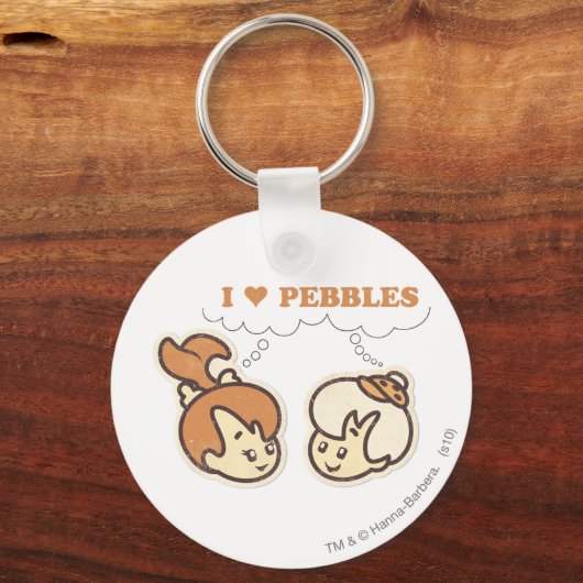 Bam Bam houdt van PEBBLES™ Sleutelhanger (Voorkant)
