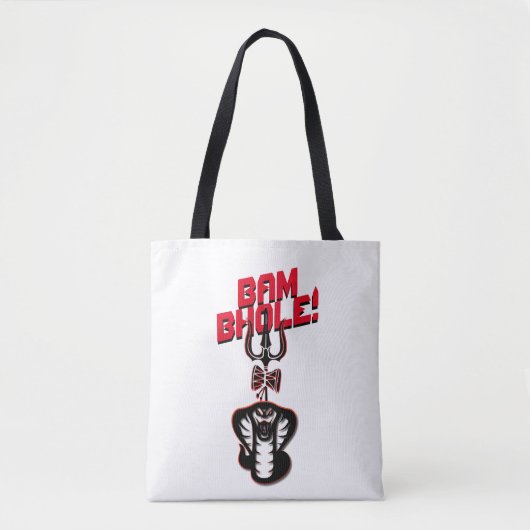 "BAM BHOLE" LORD SHIVA'S NAAG EN TRISHUL TOTE BAG (Voorkant)