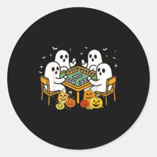 Bam Boo Halloween Geest Mahjong Grappige Kostuum S Ronde Sticker