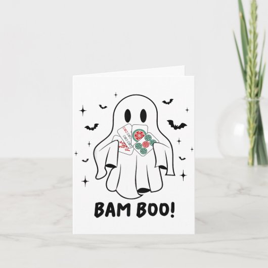Bam Boo Halloween Ghost Mahjong Funny Costume Game Kaart (Voorkant)