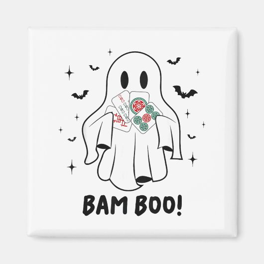 Bam Boo Halloween Ghost Mahjong Funny Costume Game Magneet (Voorkant)