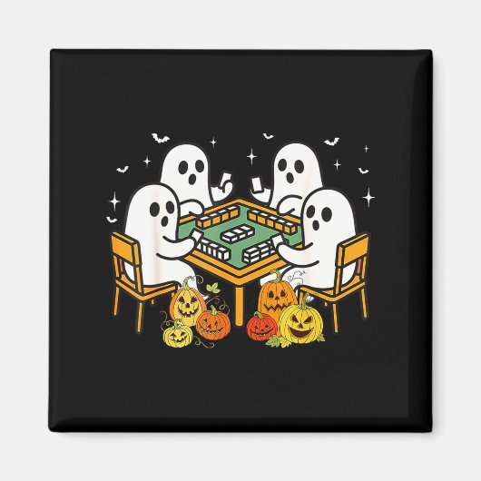 Bam Boo Halloween Ghost Mahjong Funny Costume Game Magneet (Voorkant)