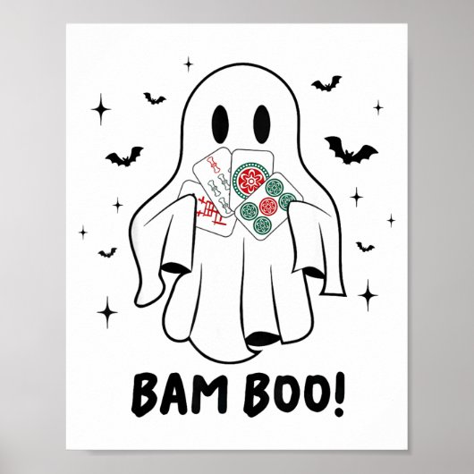 Bam Boo Halloween Ghost Mahjong Funny Costume Game Poster (Voorkant)