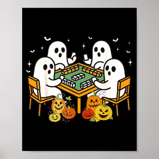 Bam Boo Halloween Ghost Mahjong Funny Costume Game Poster (Voorkant)