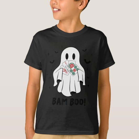 Bam Boo Halloween Ghost Mahjong Funny Costume Game T-shirt (Voorkant)