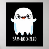 Bam-boo-zled Funny Halloween Ghost Pun Dark BG Poster (Voorkant)